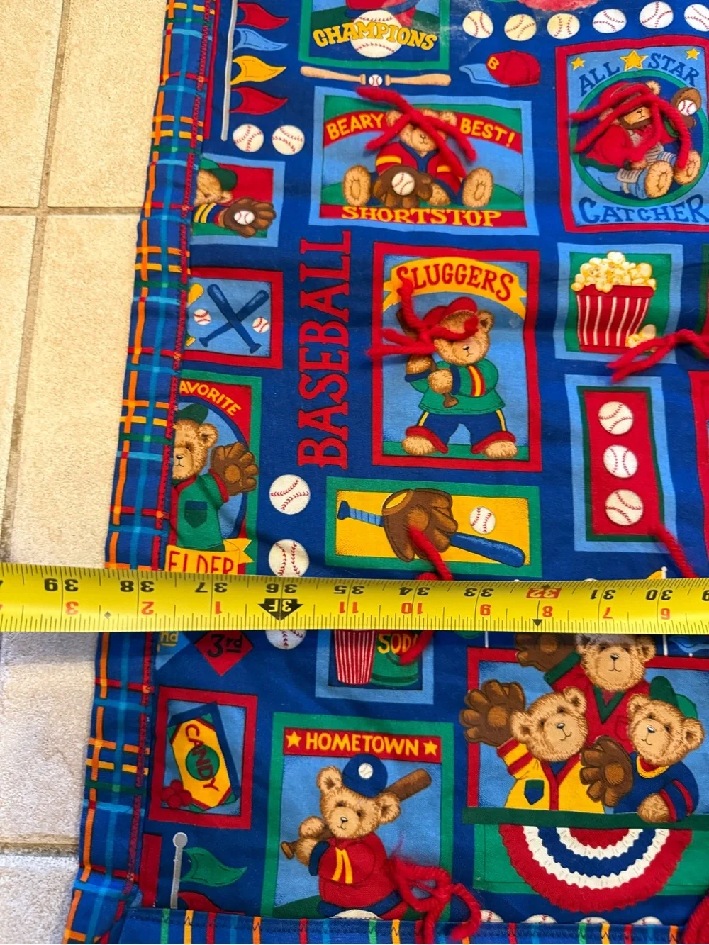 Vintage teddy bear sports kids quilt